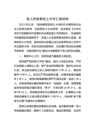 检察院上半年工作总结汇报