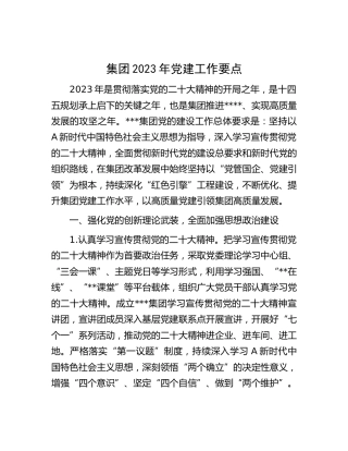 公司2023年党建工作要点（5方面18条）