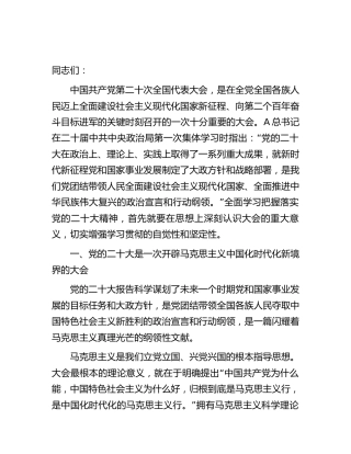 党课：深刻认识二十大的重大意义5100字