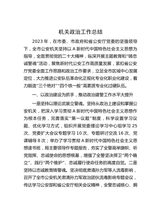 公安政治工作总结4400字