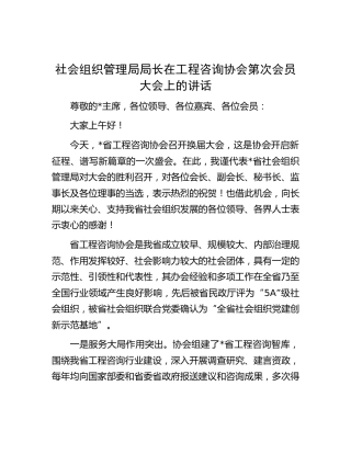 在工程咨询协会会员大会上的讲话