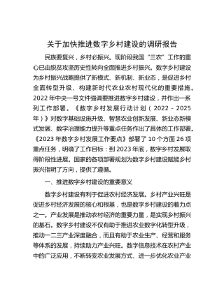 加快推进数字乡村建设的调研报告