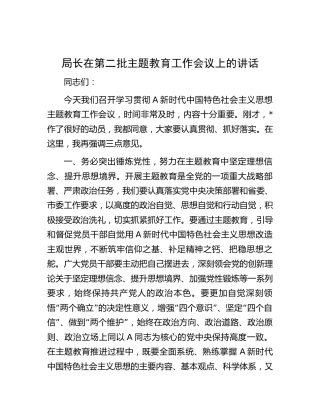 局长在第二批主题教育工作会议上的强调讲话1500字
