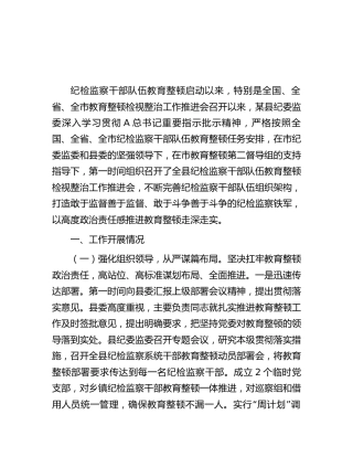 县区纪检监察干部队伍教育整顿工作情况总结报告4800字