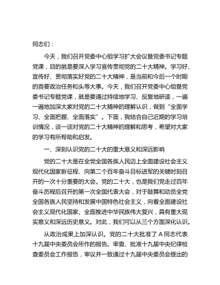 党课： 坚持党的全面领导  以务实作风落实好党的大会精神