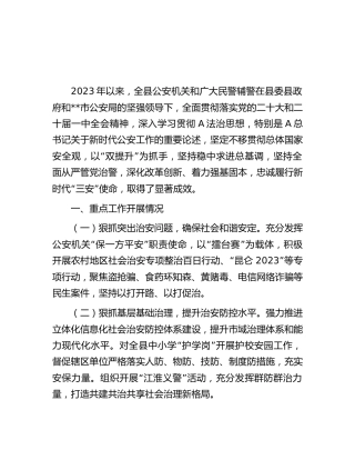 县公安局2023年上半年工作总结汇报