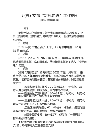 团（总）支部“对标定级”工作指引