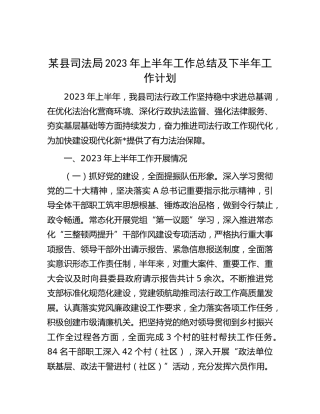 司法局2023年上半年工作总结