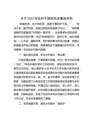 2023年驻村干部先进事迹材料 (2)