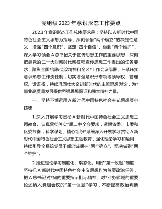 2023年意识形态工作要点