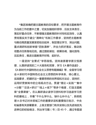 国企公司推进主题教育经验做法总结交流材料2