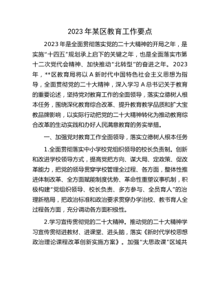 2023年教育工作要点（工作计划）