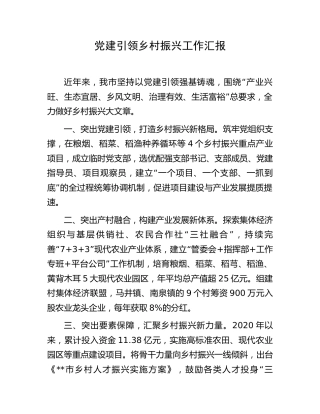 党建引领乡村振兴工作汇报(1)