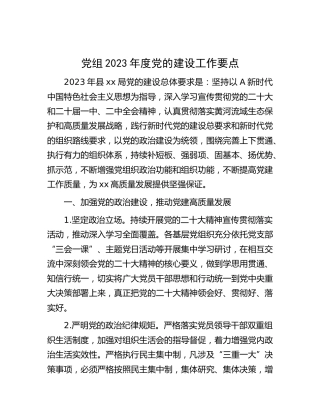 2023年度党的建设工作要点