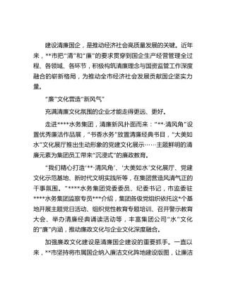 全面推进清廉国企建设经验综述