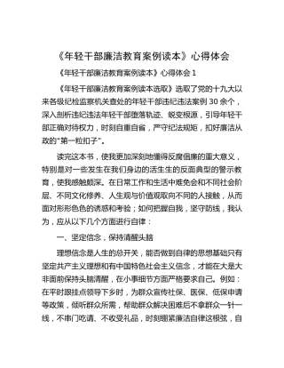 《年轻干部廉洁教育案例读本》心得体会10篇