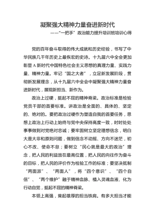 “一把手”政治能力提升培训班培训心得