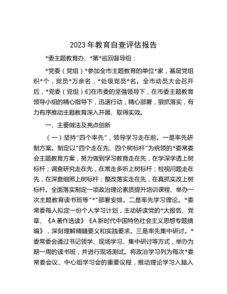2023年主题教育自查评估总结报告1900字