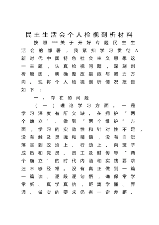 2023年主题教育专题民主生活会个人对照检查（公司4000字）