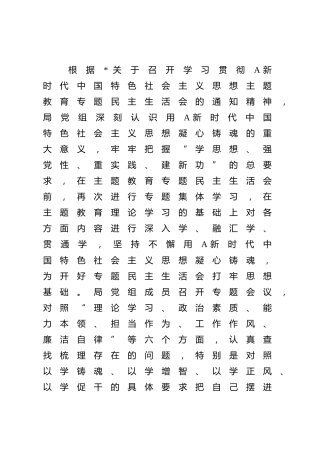 2023年主题教育专题民主生活会班子对照检查（6700字）