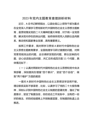 2023年主题教育查摆剖析1700字