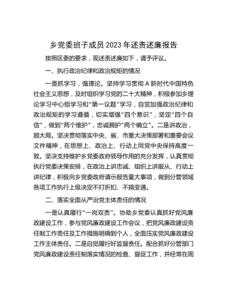 乡镇领导述责述廉报告2100字