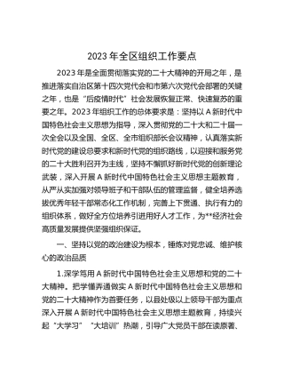 2023年县区组织工作要点