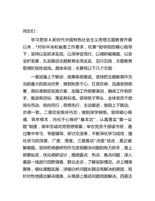 在2023年主题教育阶段性总结暨工作推进座谈会上的讲话