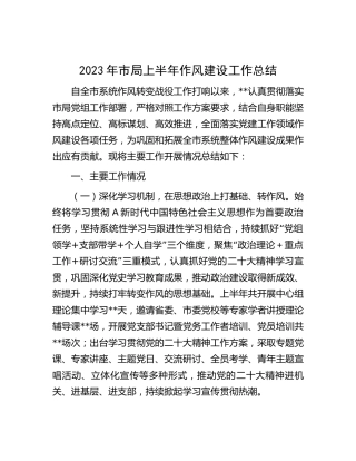 2023年上半年作风建设工作总结
