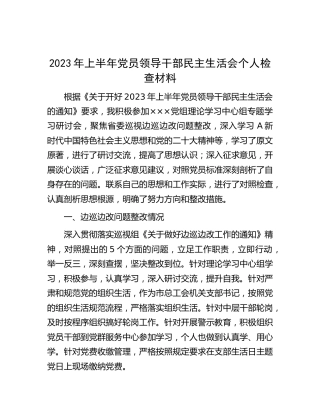 2023年上半年民主生活会个人对照检查（工会3000字）