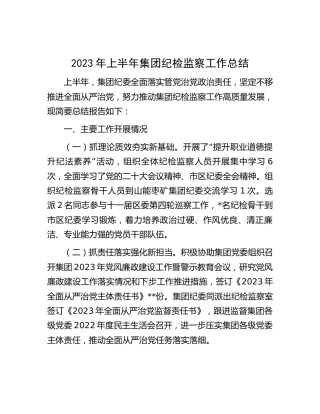 2023年上半年公司纪检监察工作总结（2）
