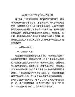 2023年上半年党建工作总结 (3)