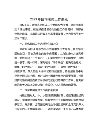 2023年区司法系统工作要点
