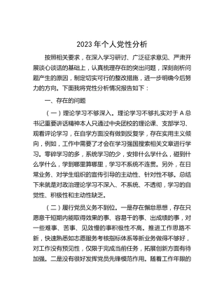 2023年个人党性分析报告2000字