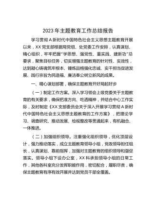 2023年党支部主题教育工作总结报告3200字√