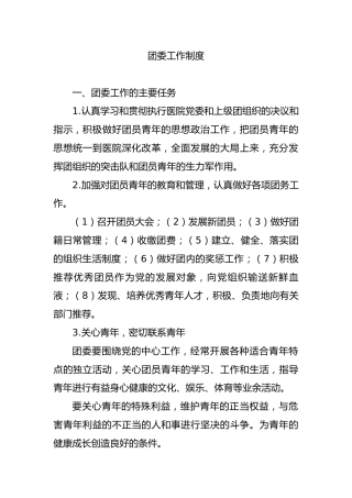 医院团委工作制度