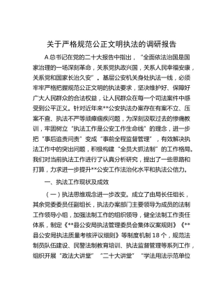 严格规范公正文明执法的调研报告
