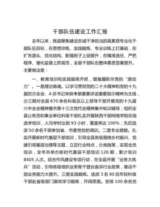 干部队伍建设工作汇报 (2)