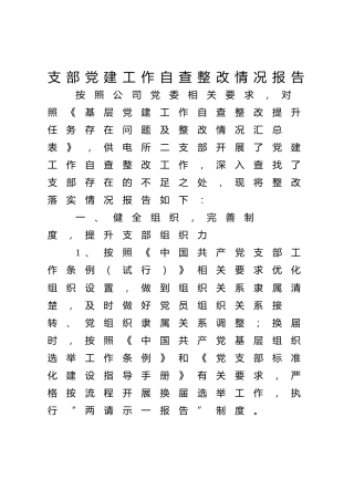 党建工作自查整改提升任务整改情况报告1900字