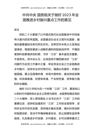 学习解读2023年中央一号文件乡村振兴