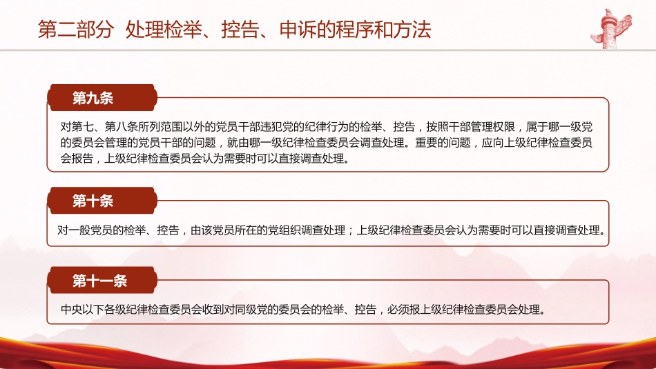 党课ppt+讲稿:纪律检查机关控告申诉工作条例全文学习_第9页