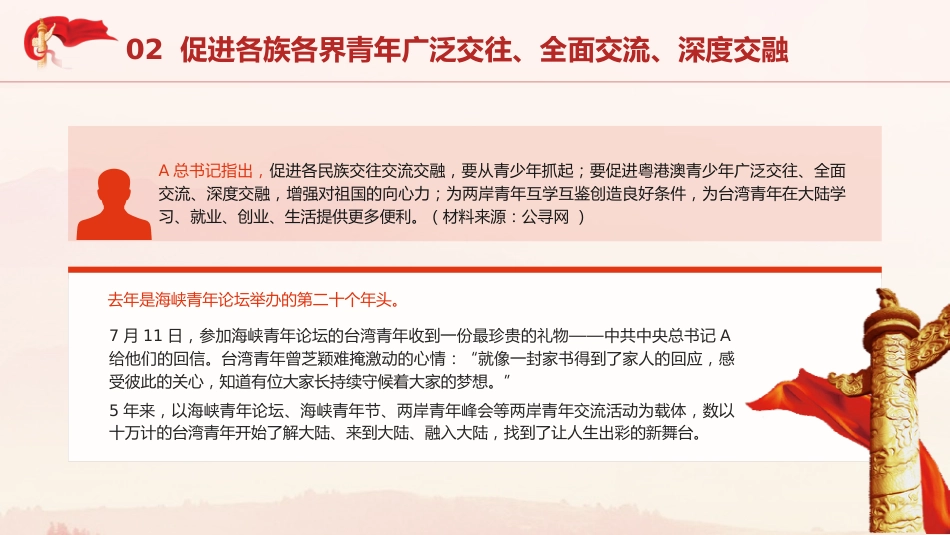 党课ppt+讲稿：五年来共青团巩固扩大青年爱国统一战线工作综述（4600字，24张）_第10页