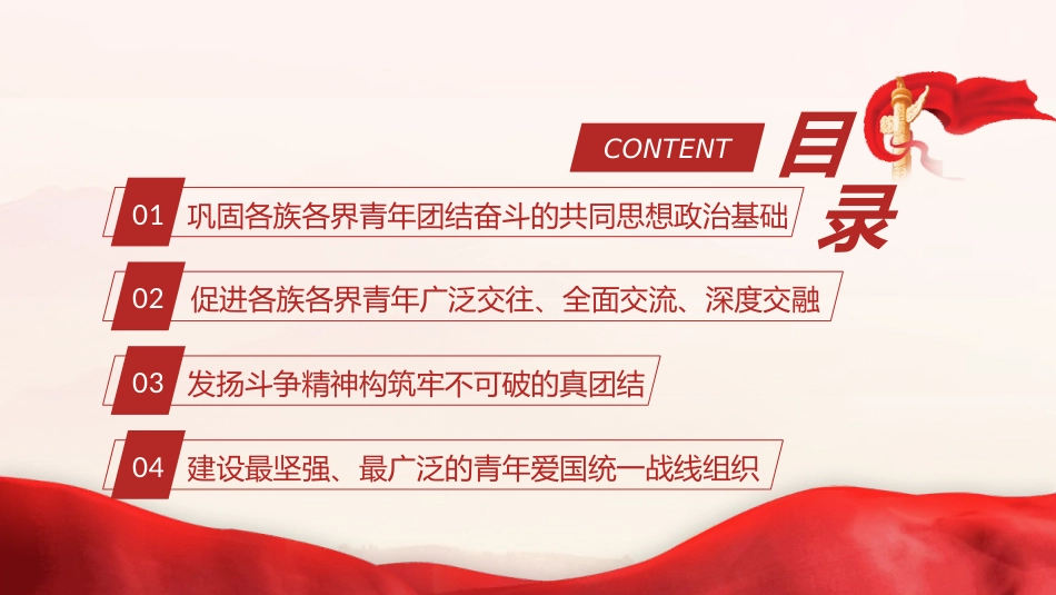 党课ppt+讲稿：五年来共青团巩固扩大青年爱国统一战线工作综述（4600字，24张）_第3页