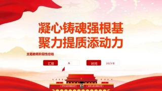 主题教育阶段性总结ppt+讲稿（4800字，28张）