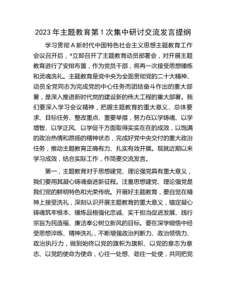 2023年主题教育第1次集中研讨交流发言2300字