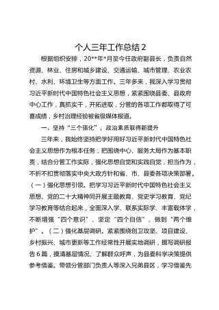 个人三年工作总结2