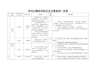 徐书记廉政风险及主要表现一览表