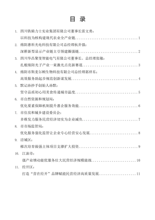 经验交流系列第1535期（11篇）绵阳市营商环境暨民营经济发展大会发言材料汇编