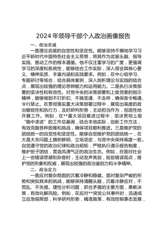 领导个人政治画像报告