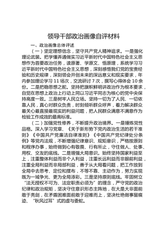 领导干部政治画像自评
